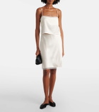 Leset Barb lace-trimmed satin slip skirt