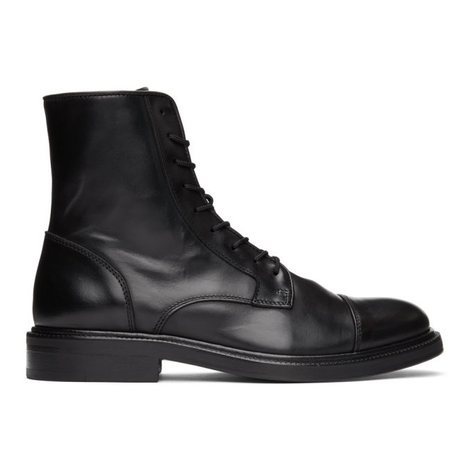 Photo: Officine Generale Black Robin Lace-Up Boots