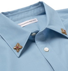 Alexander McQueen - Embellished Cotton-Poplin Shirt - Light blue