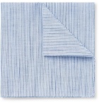 Oliver Spencer - Conroy Striped Mélange Cotton Pocket Square - Blue