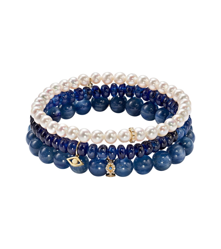 Photo: Sydney Evan 14kt gold bracelet bundle with pearl, kyanite, diamonds and sapphires
