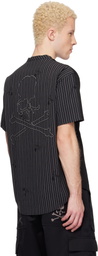 MASTERMIND WORLD Black MW Mixed-Fabric SS T-shirt