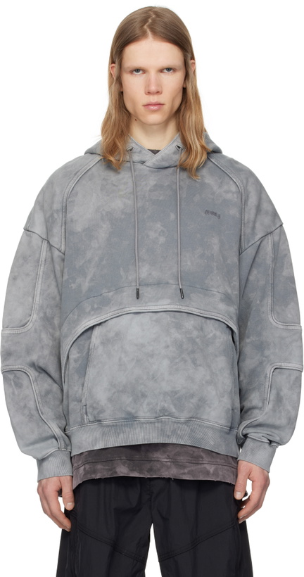 Photo: Juun.J Gray Racer Patched Dyed Hoodie