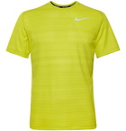 Nike Running - Miler Logo-Print Breathe Dri-FIT T-Shirt - Chartreuse