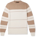 Loro Piana - Striped Cotton and Silk-Blend Sweater - Neutrals