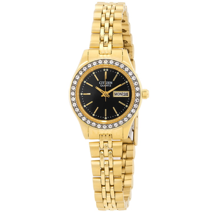 Photo: Citizen Quartz Crystal Black Dial Ladies Watch EQ0532-55E