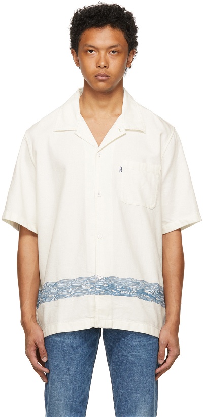 Photo: Levi's Made & Crafted White Embroidered Relaxed Camp Short Sleeve Shirt