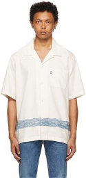 Levi's Made & Crafted White Embroidered Relaxed Camp Short Sleeve Shirt
