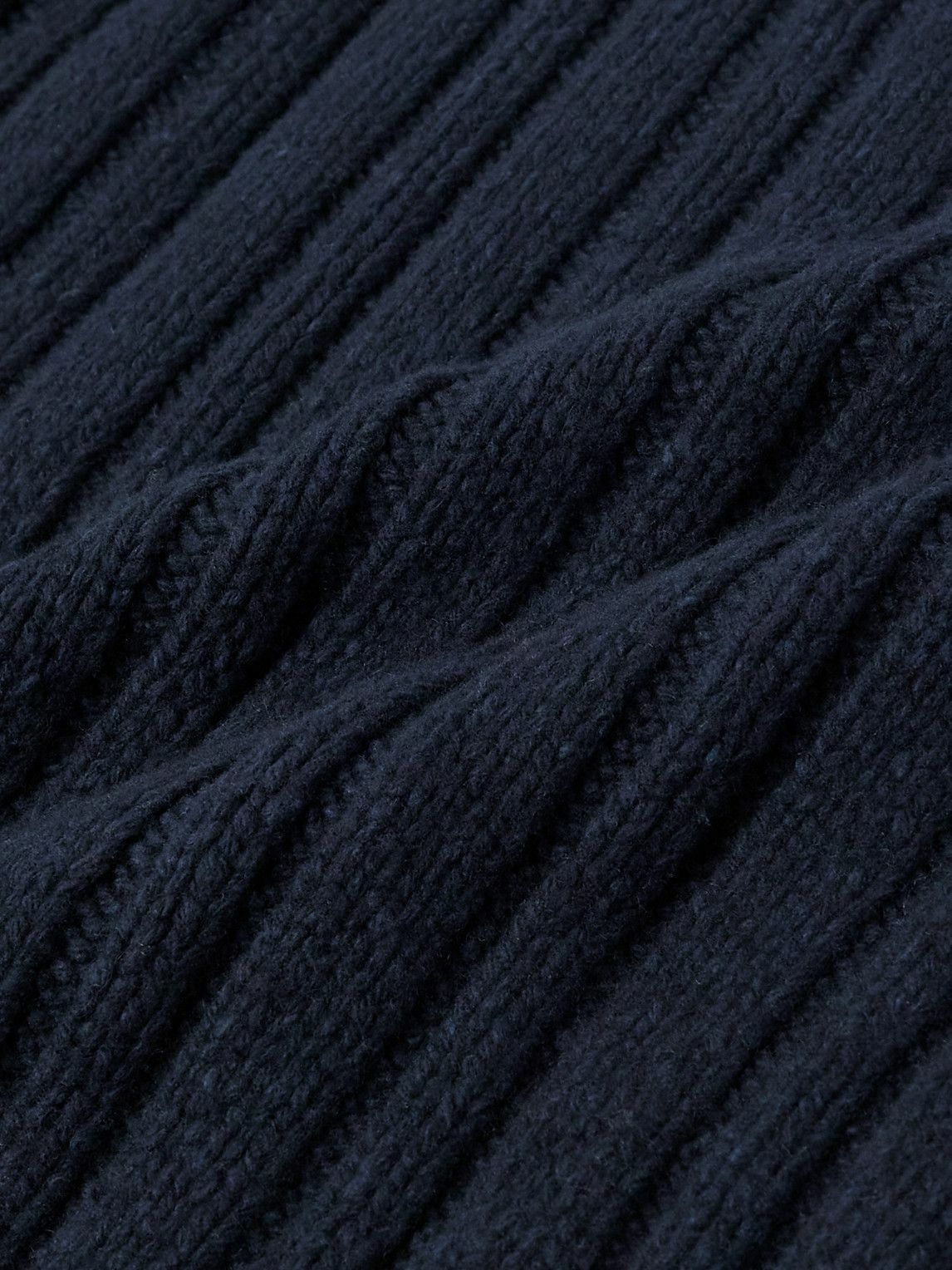 The Row - Danes Ribbed Wool Mock-Neck Sweater - Blue