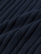 The Row - Danes Ribbed Wool Mock-Neck Sweater - Blue