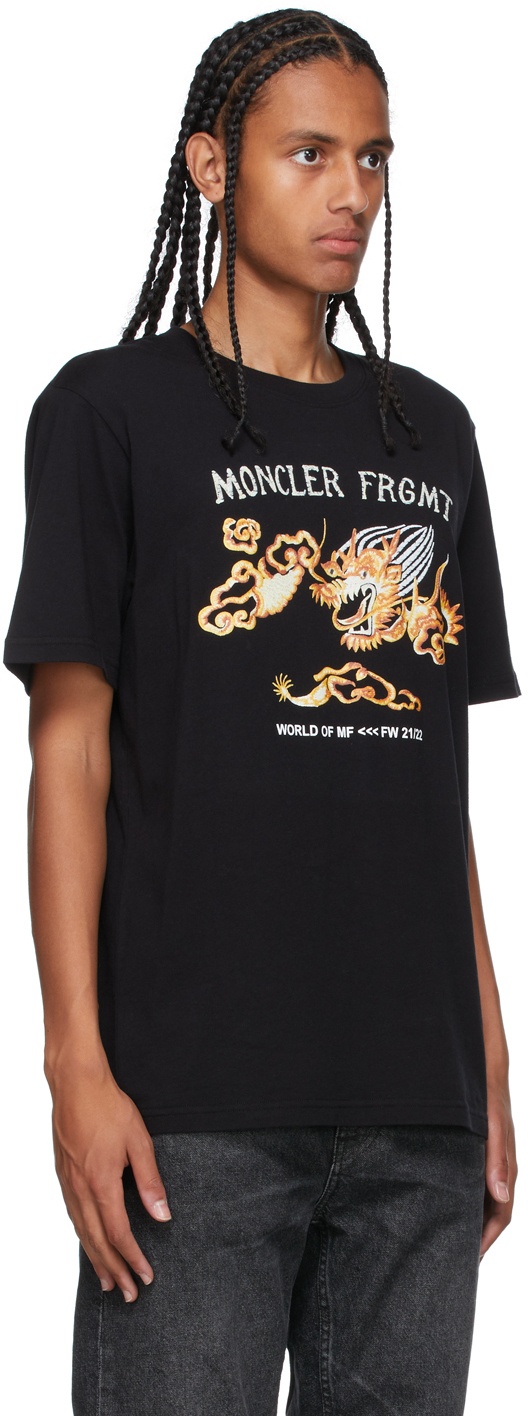 Moncler Genius 7 Moncler FRGMT Hiroshi Fujiwara Black Graphic Dragon T ...