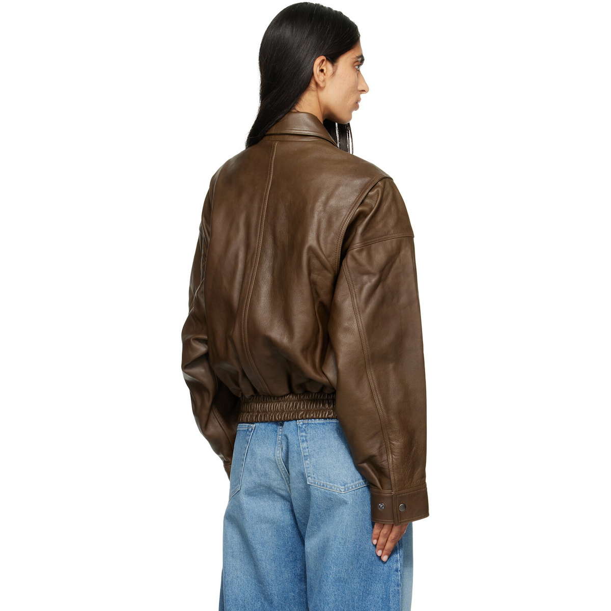 Staud Brown Eugene Leather Jacket