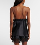 Nina Ricci Lace-trimmed silk-blend satin camisole