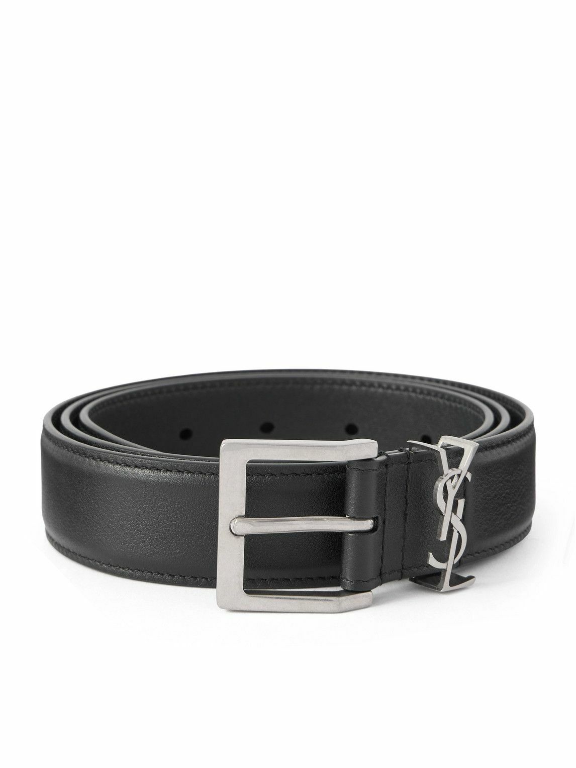 Saint Laurent Black Leather Studded Belt Saint Laurent