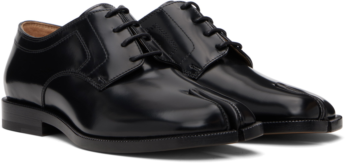 Maison Margiela Black Tabi Leather Derbys