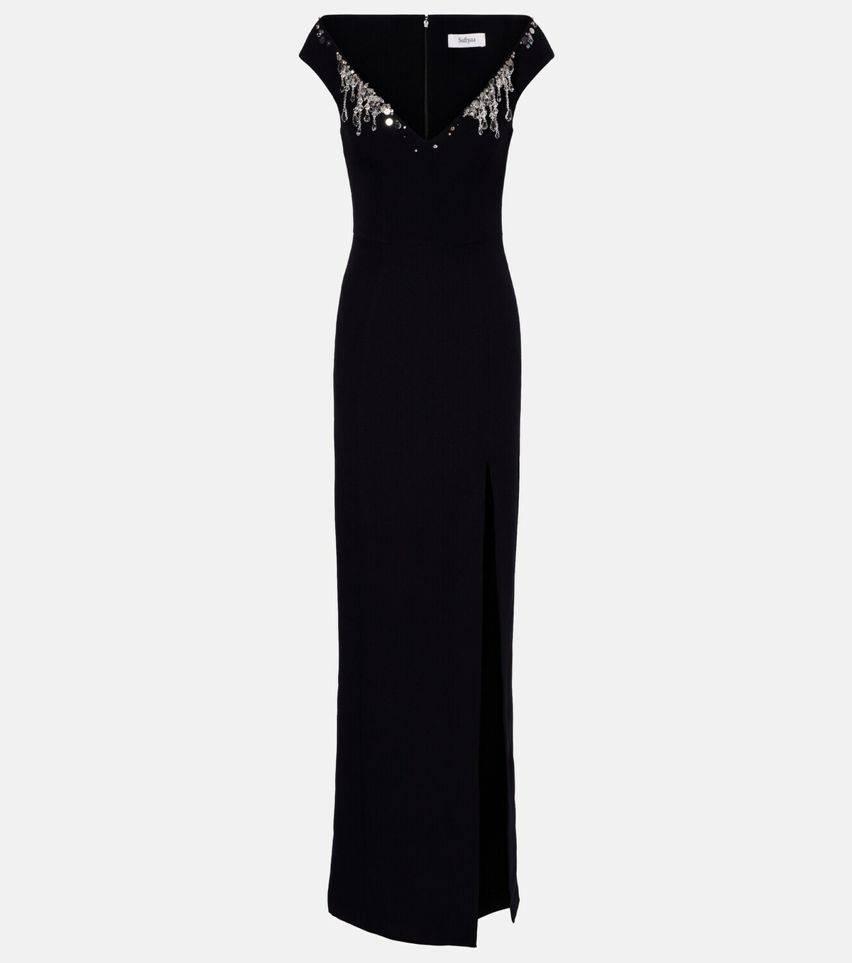 Safiyaa Lucrezia embellished crêpe gown