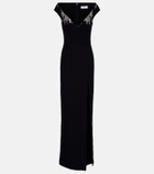 Safiyaa Lucrezia embellished crêpe gown