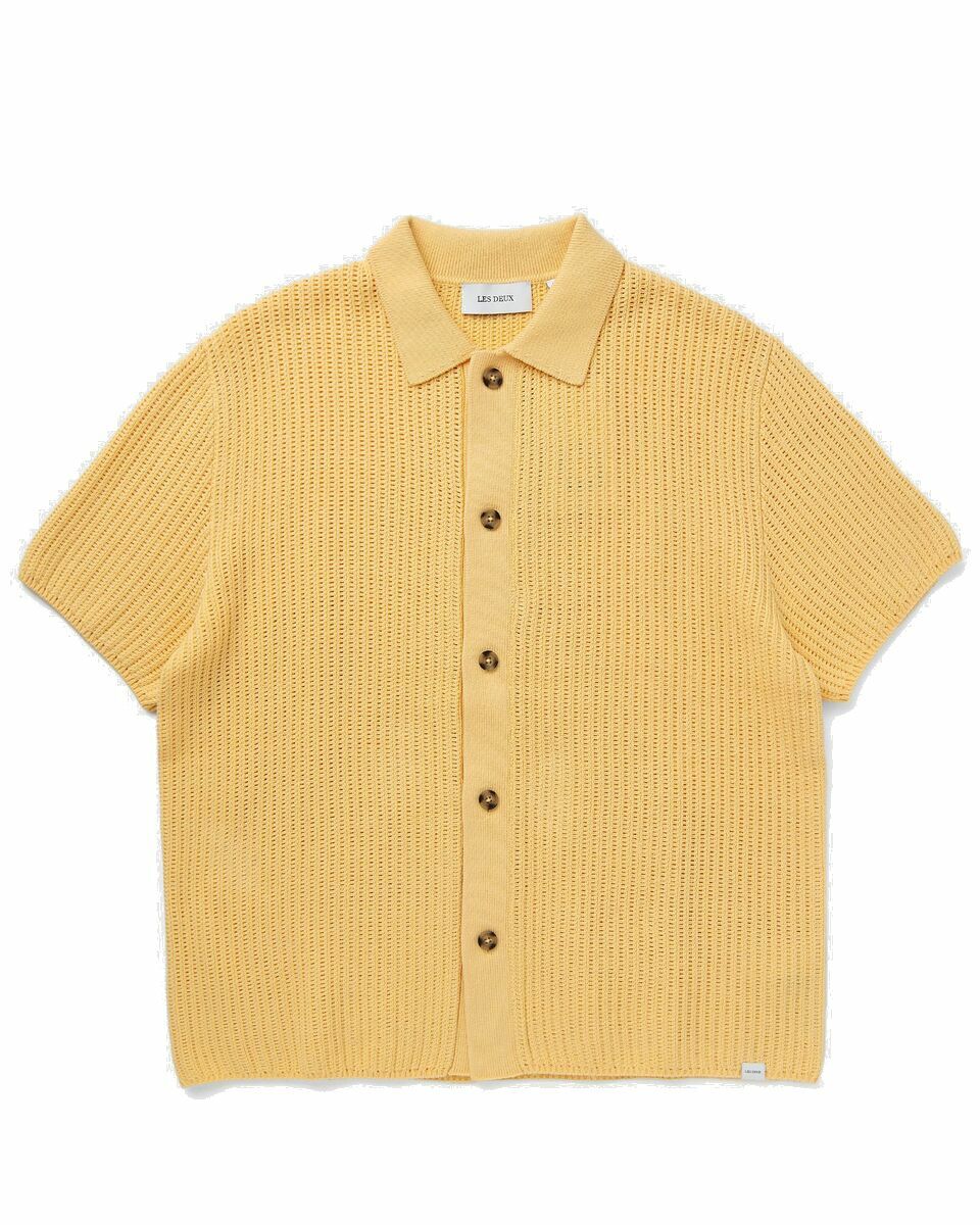Photo: Les Deux Gustavo Knit Shirt Yellow - Mens - Shortsleeves