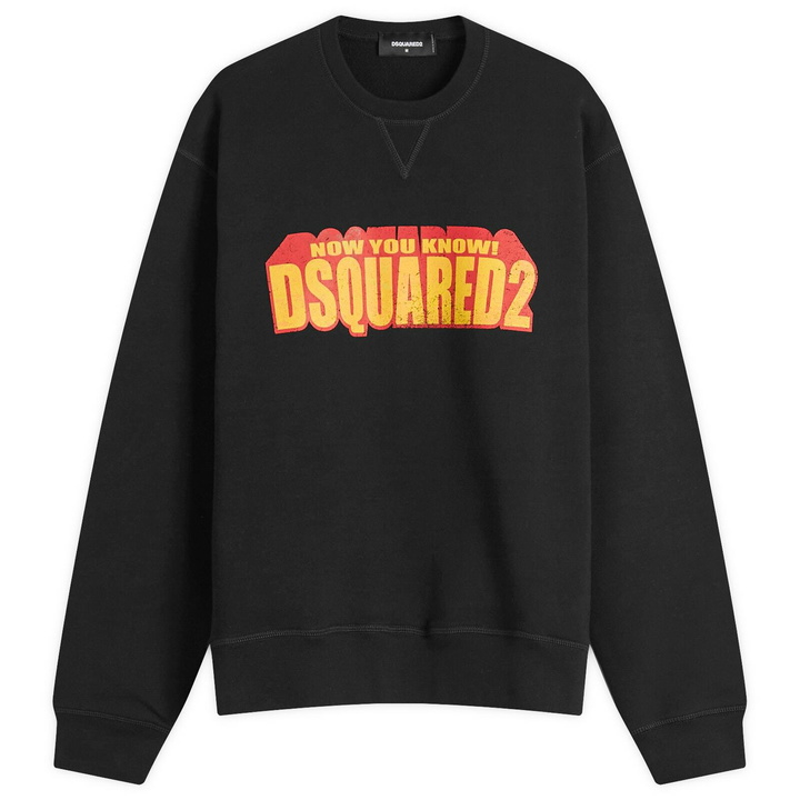 Photo: Dsquared2 Men's 3D Logo Cool Fit Crew Sweat in Black
