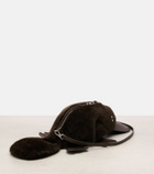 Loewe Platypus Mini leather-trimmed shearling shoulder bag