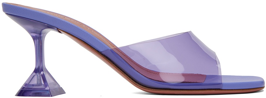 Amina Muaddi Purple Lupita Glass 70 Heeled Sandals Amina Muaddi