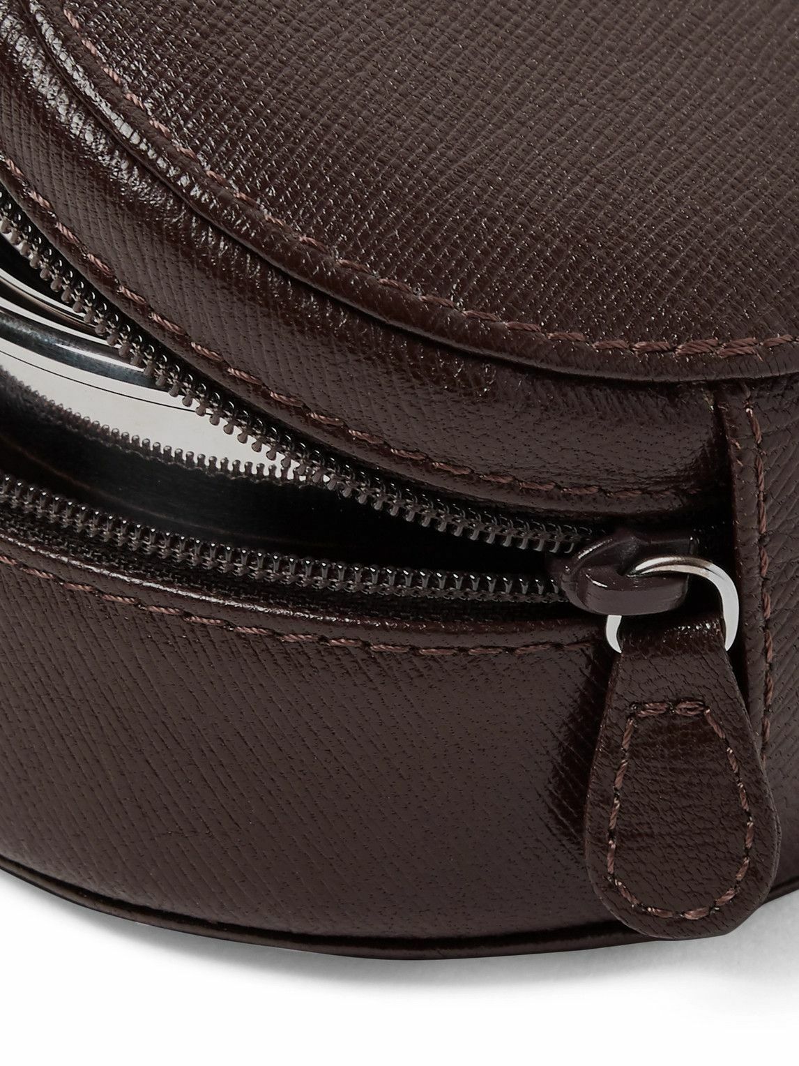 Lorenzi Milano - Silver-Tone Collapsible Cup with Cross-Grain Leather Case