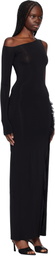 Nensi Dojaka Black One Shoulder Maxi Dress