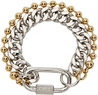 IN GOLD WE TRUST PARIS Silver & Gold Curb Ball Chain Bracelet