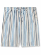 Hanro - Night & Day Striped Lyocell and Cotton-Blend Drawstring Pyjama Shorts - Blue