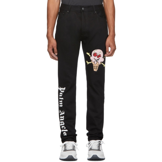 Photo: Palm Angels Black Ice Cream Jeans