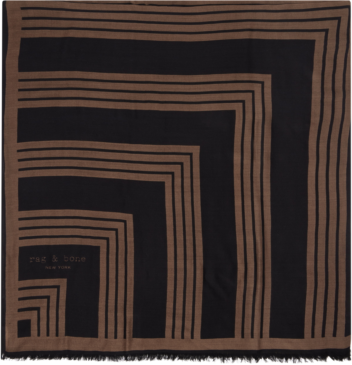 rag & bone Brown & Black Harlow Geo Scarf