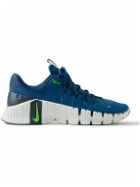 Nike Training - Free Metcon 5 Rubber-Trimmed Mesh Sneakers - Blue