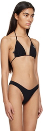 GANNI Black String Bikini Top