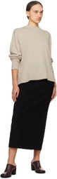 Birrot Beige Round Neck Sweater