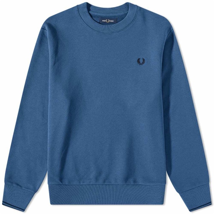 Photo: Fred Perry Authentic Men's Crew Sweat in Midnight Blue