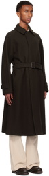 YLÈVE Brown Wool Melton Coat