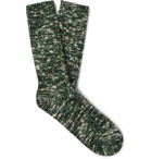 Anonymous Ism - Mélange Cotton-Blend Socks - Green