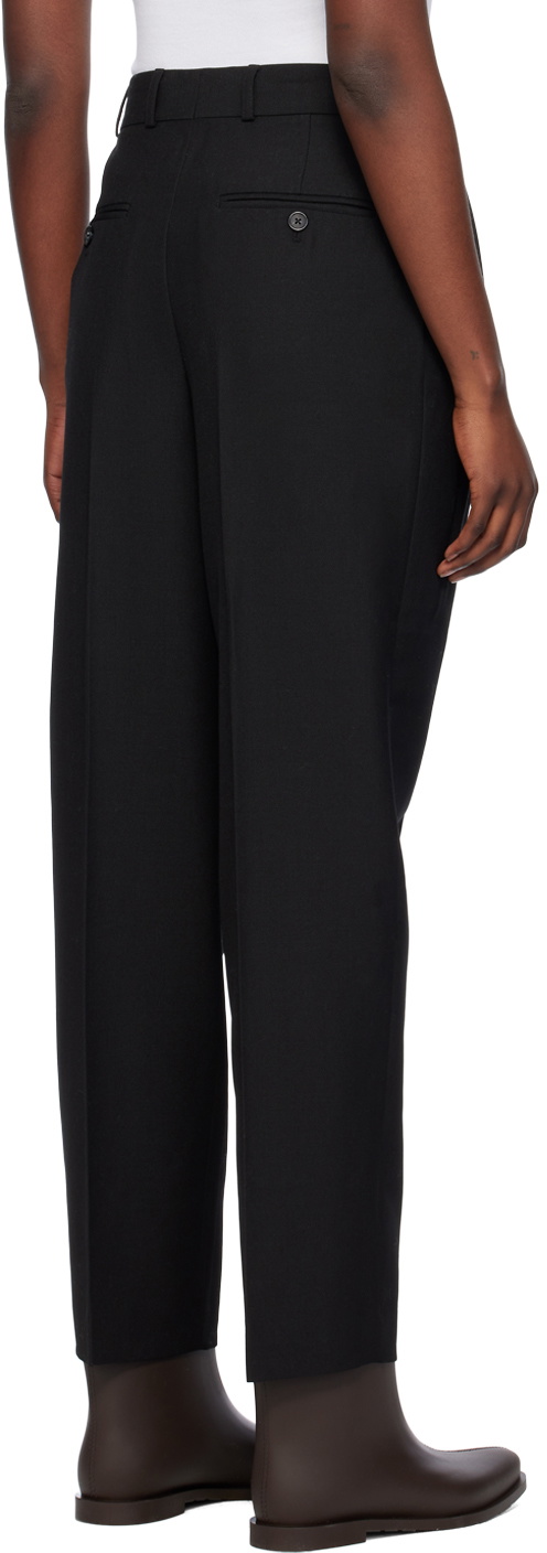 TOTEME Black Double-Pleated Trousers Toteme