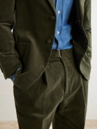 Officine Générale - Hugo Straight-Leg Cotton-Blend Corduroy Trousers - Green