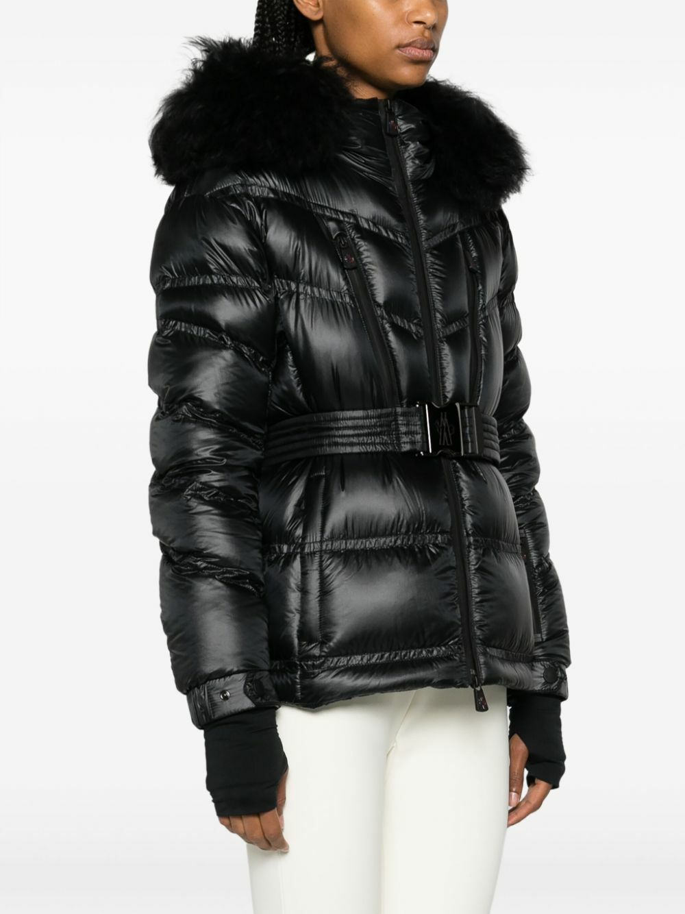 MONCLER マフラー　BLACK フリンジ付き　正規品　美品‼️ MONCLER(モンクレール) マフラー美品 - 黒 SCIARPA/ダウン