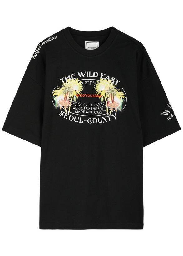 Photo: Wooyoungmi Logo-embroidered Cotton T-shirt Black