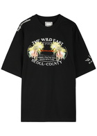 Wooyoungmi Logo-embroidered Cotton T-shirt Black