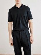 Altea - Pierre Lyocell and Cotton-Blend Polo Shirt - Black