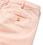 Loro Piana - Slim-Fit Pleated Cotton and Linen-Blend Bermuda Shorts - Peach