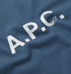 A.P.C. - Logo-Print Organic Cotton-Jersey T-Shirt - Blue