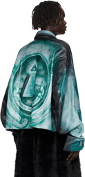 Gerrit Jacob SSENSE Exclusive Black & Green 100$ Leather Jacket