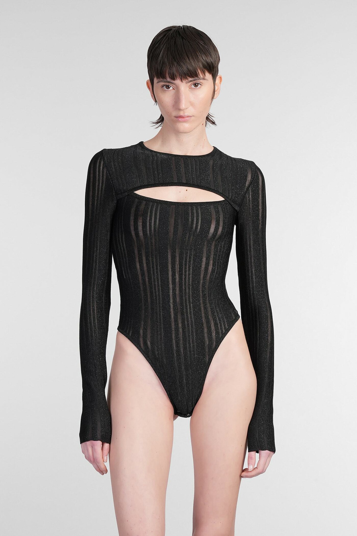 ANDREADAMO - Sculpting Jersey Cutout Bodysuit ANDREADAMO