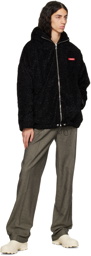 Coperni Black Textured Faux-Fur Jacket