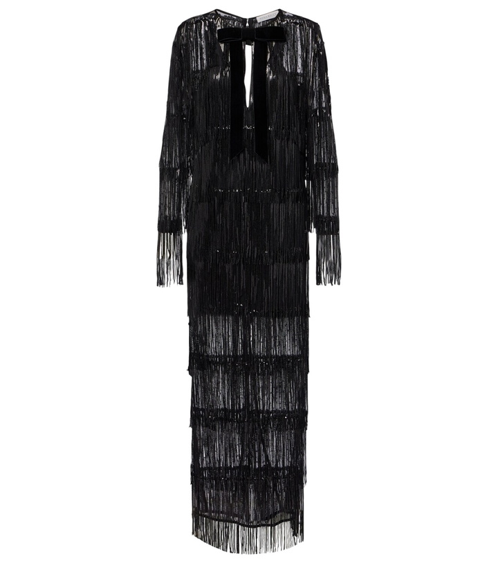 Photo: Nina Ricci Fringed sequined tulle maxi dress