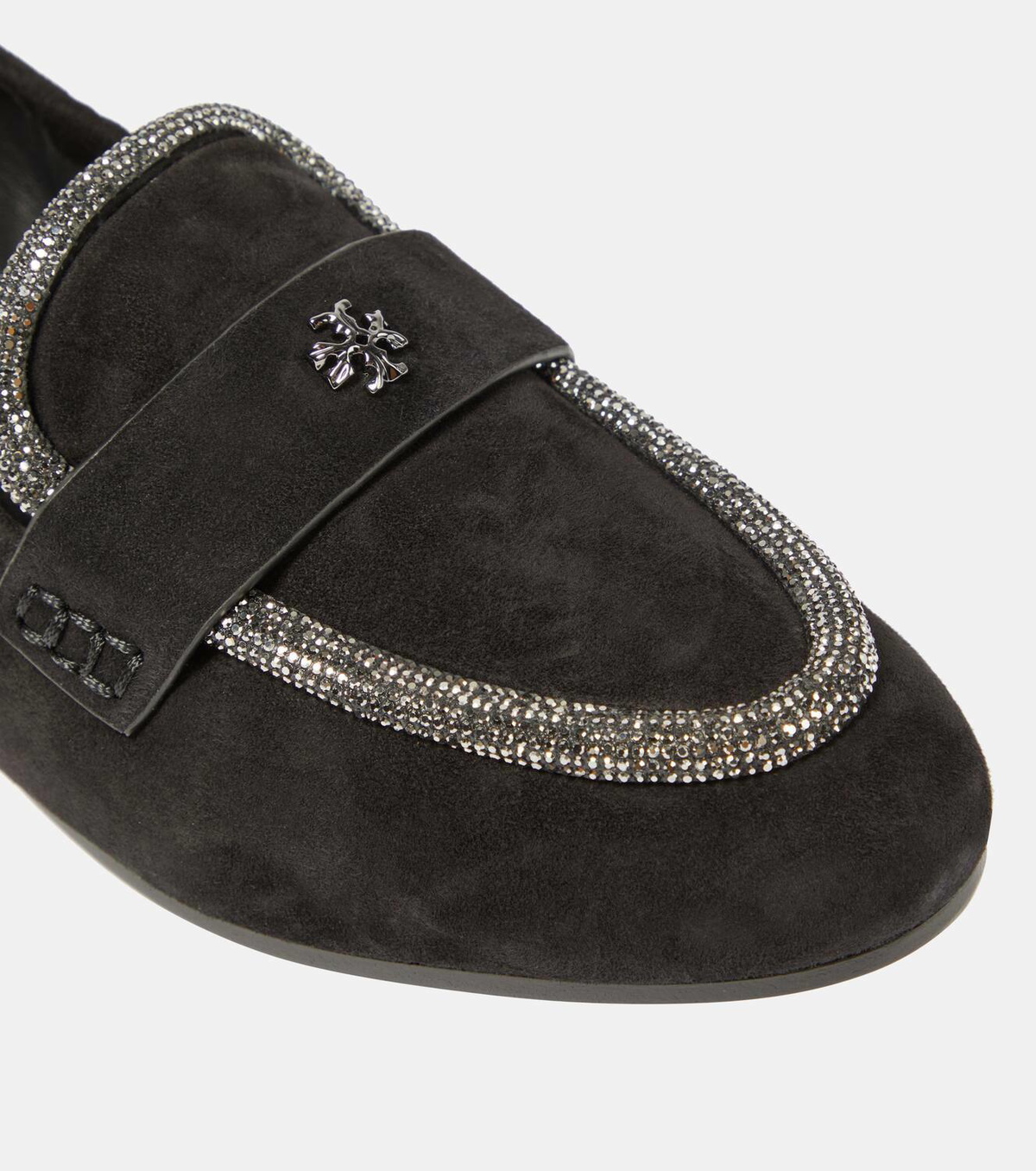 Tory Burch Crystal-embellished suede loafers Tory Burch